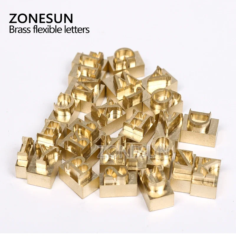 ZONESUN lettera in ottone, stampo per incisione CNC, timbro a caldo, numero, stampo alfabeto, carattere personalizzato simbolo, fustellato