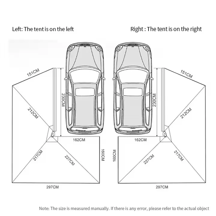 خيمة سفر عائلية قابلة للسحب لمظلة السيارة، خيمة من الألومنيوم بزاوية 270 درجة #5