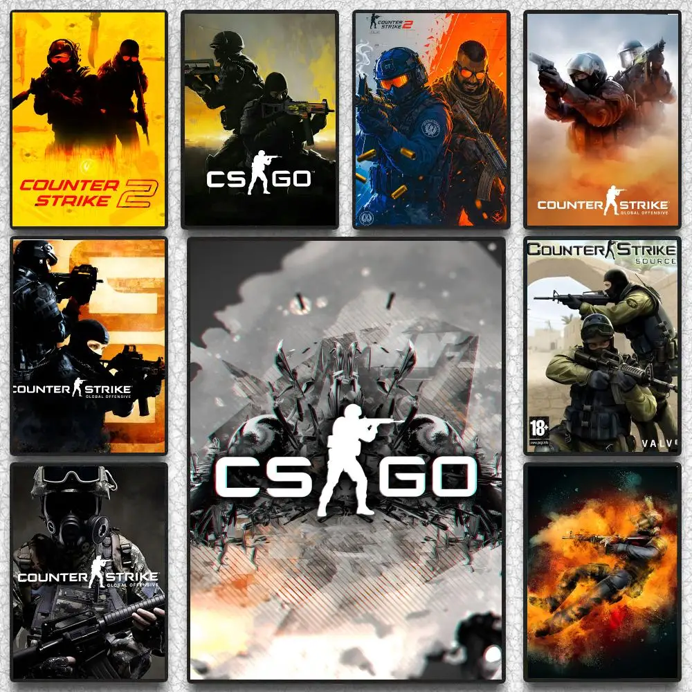 C-CSGO C-Counter-Strike Global Poster Hot Self-adhesive Art Paper Sticker Coffee House Bar Room Wall Decor