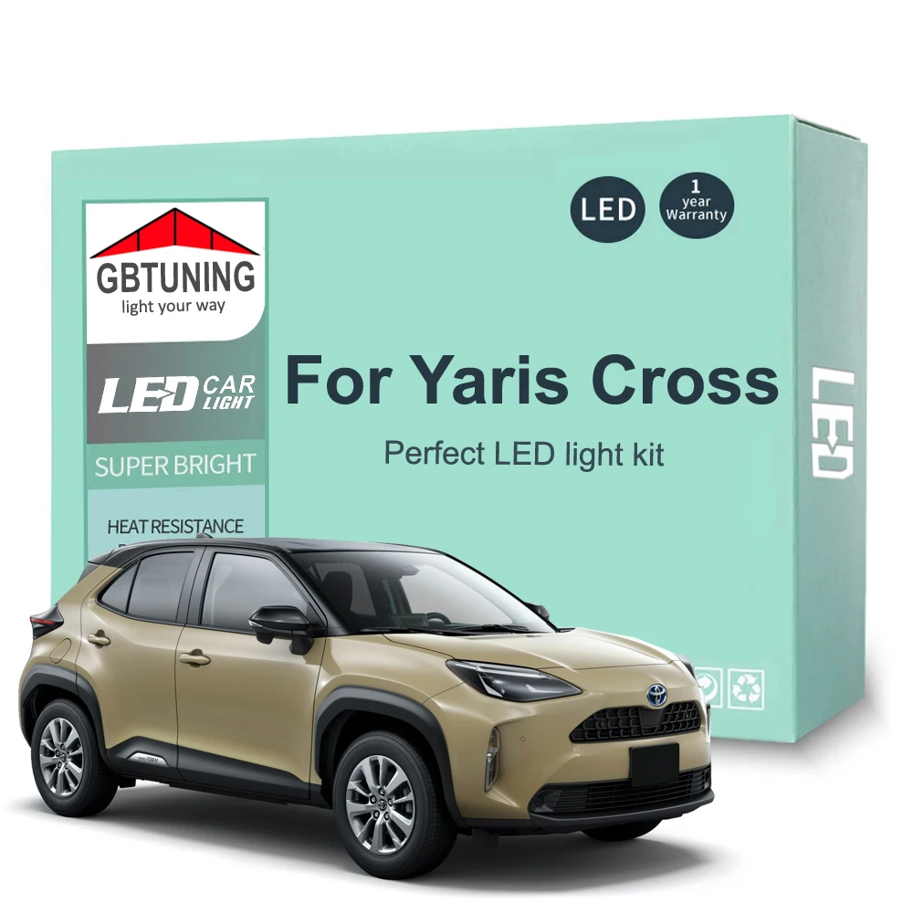 11 sztuk akcesoriów samochodowych do Toyoty Yaris Cross 2020 2021 2022 2023 2024 Canbus Dome License Plate LED Interior Light Bulb Kit