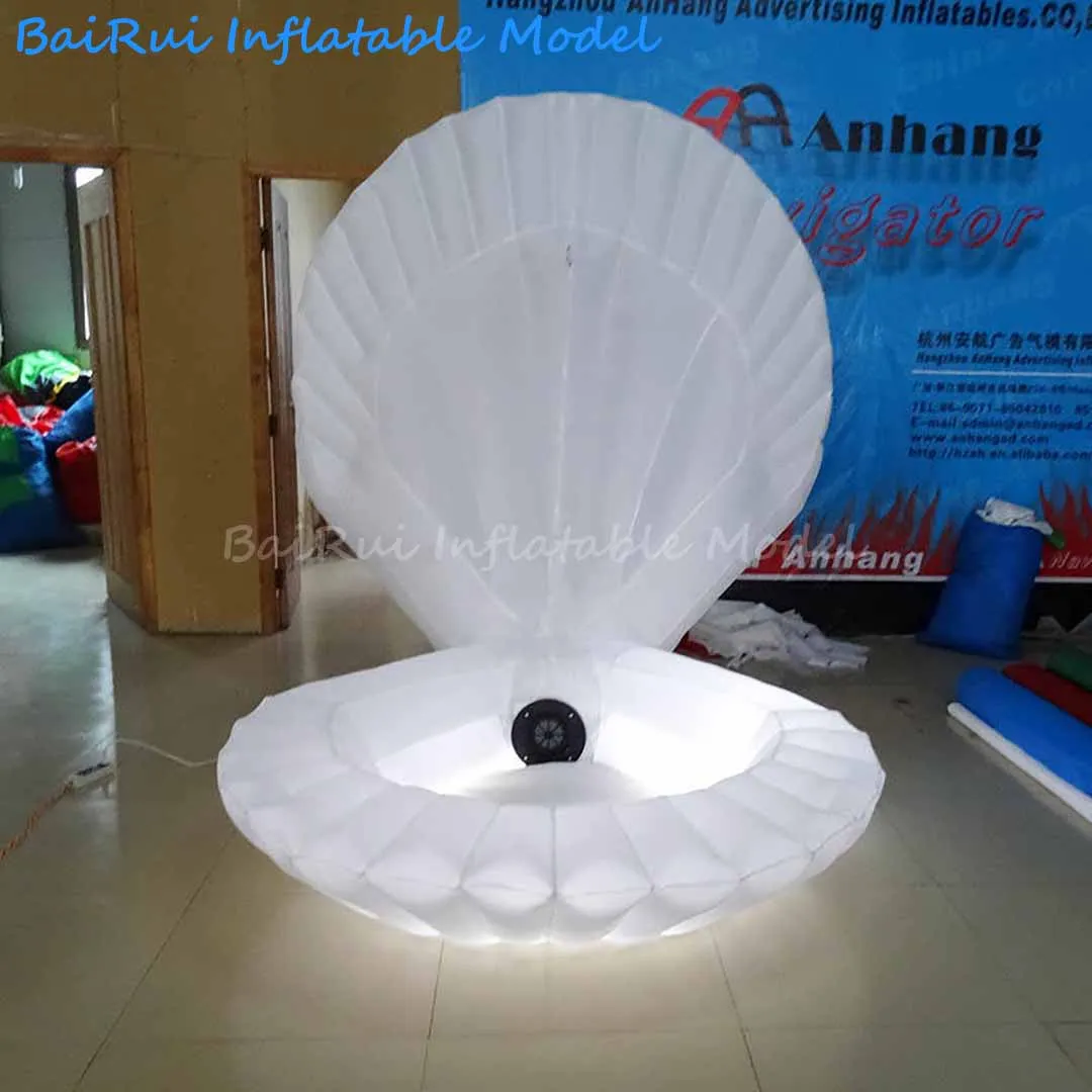 Riesige aufblasbare leuchtende Muschel in Fächerform mit weißem LED-Licht für Hochzeiten, Nachtclubs, Aufführungen und Werbezwecke – Detail 1