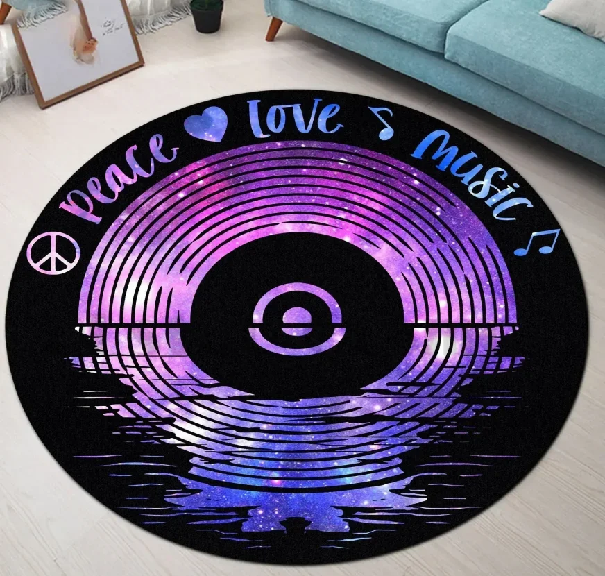 

3D Flower Circle Round Rug – Non-Slip Soft Area Carpet for Living Room, Dining Room & Bedroom Decor