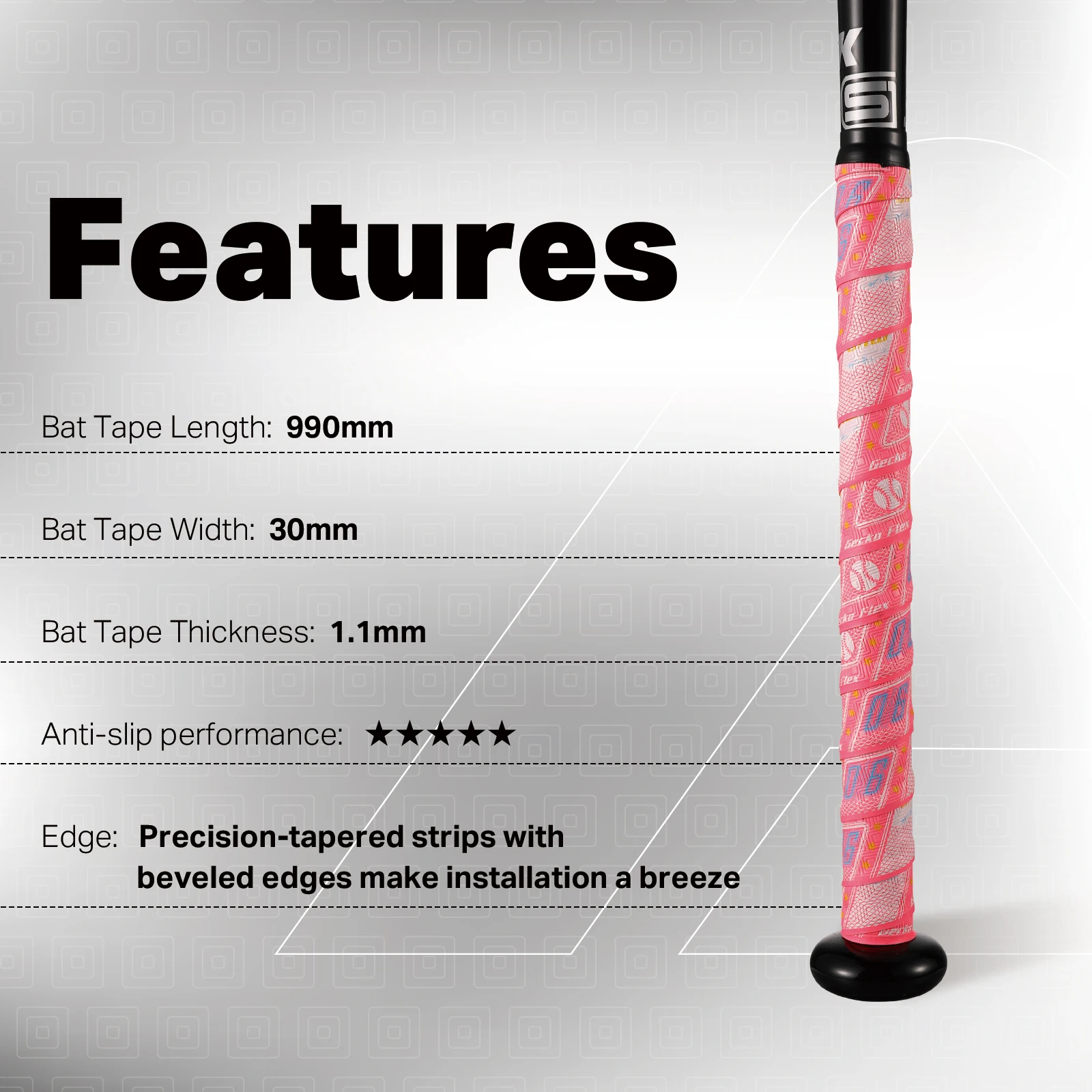 AMASPORT 20/40/60 Buah Pita Pegangan Kelelawar untuk Bisbol Beberapa Warna Performa Segala Cuaca Pita Pembungkus Kelelawar Bisbol Antiselip