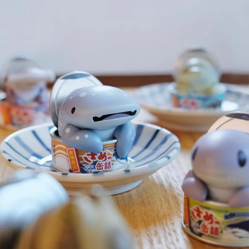 Tiburón de QUALIA genuino japonés, huevo retorcido con forma enlatada, tigre de rayas anchas, tiburón, comida animal marina, adorno de imitación