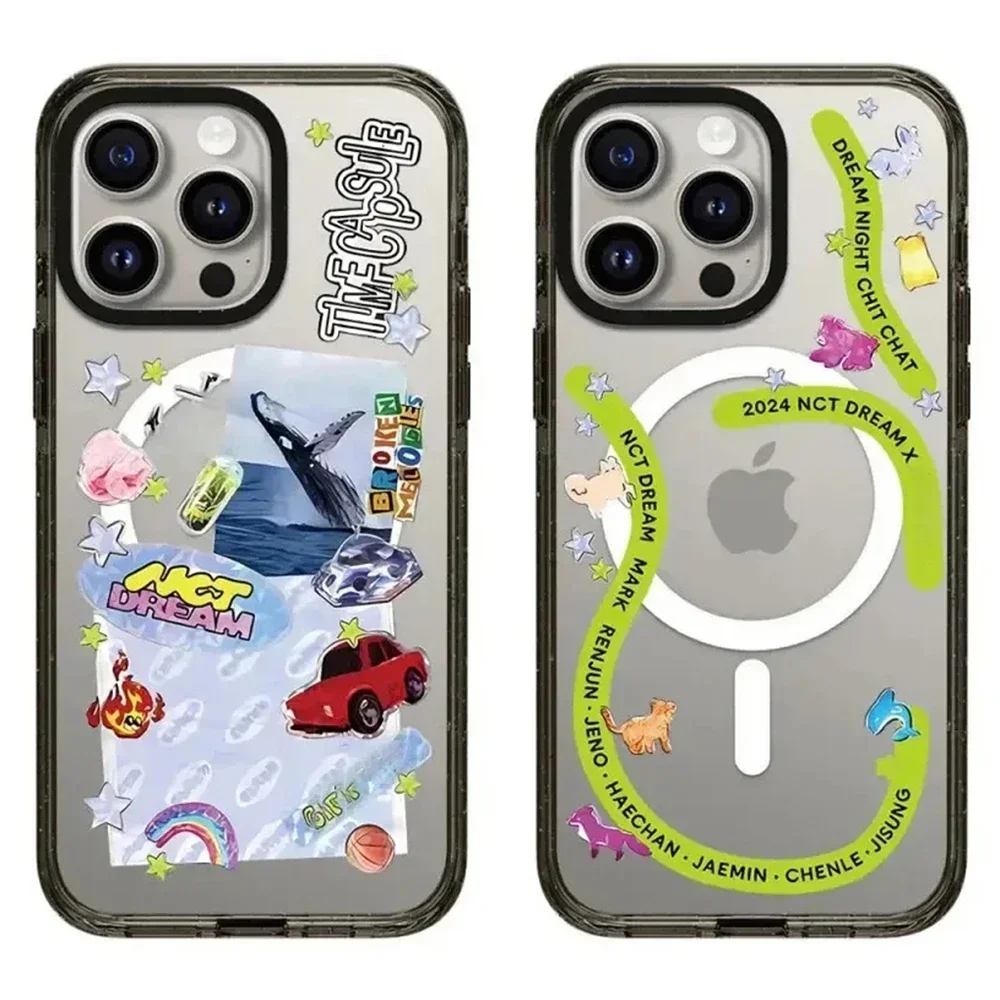 

2.5 Acrylic MagSafe Black Border Dream Graffiti iPhone 12 13 14 15 Pro Max Case - Protective iPhone Case