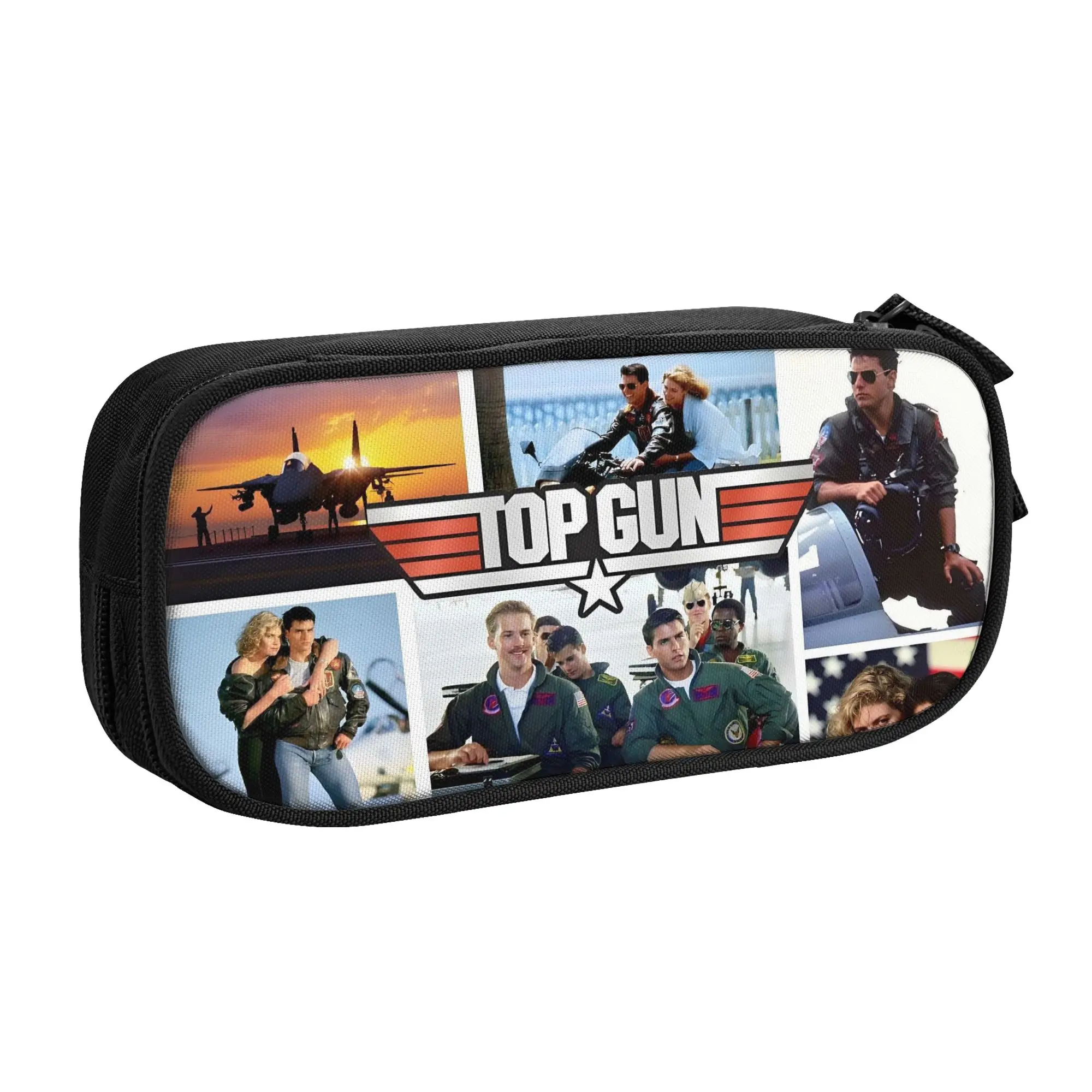 Cute Air Force Fighter Jets Top Gun  Pencil Cases for Boys Girls Big Capacity Maverick Film Pencil Pouch School Supplies