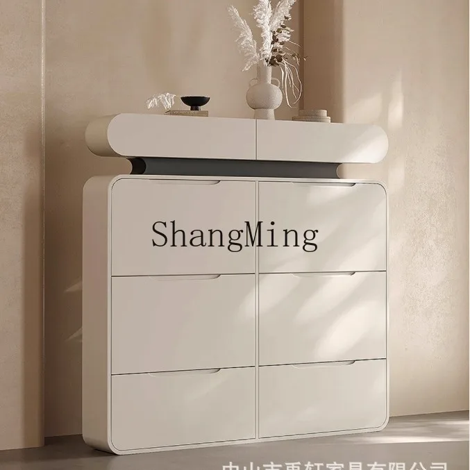 CL minimalist cream style entrance outer tipping bucket ultra-thin shoe cabinet home door new minimalist small apartment type