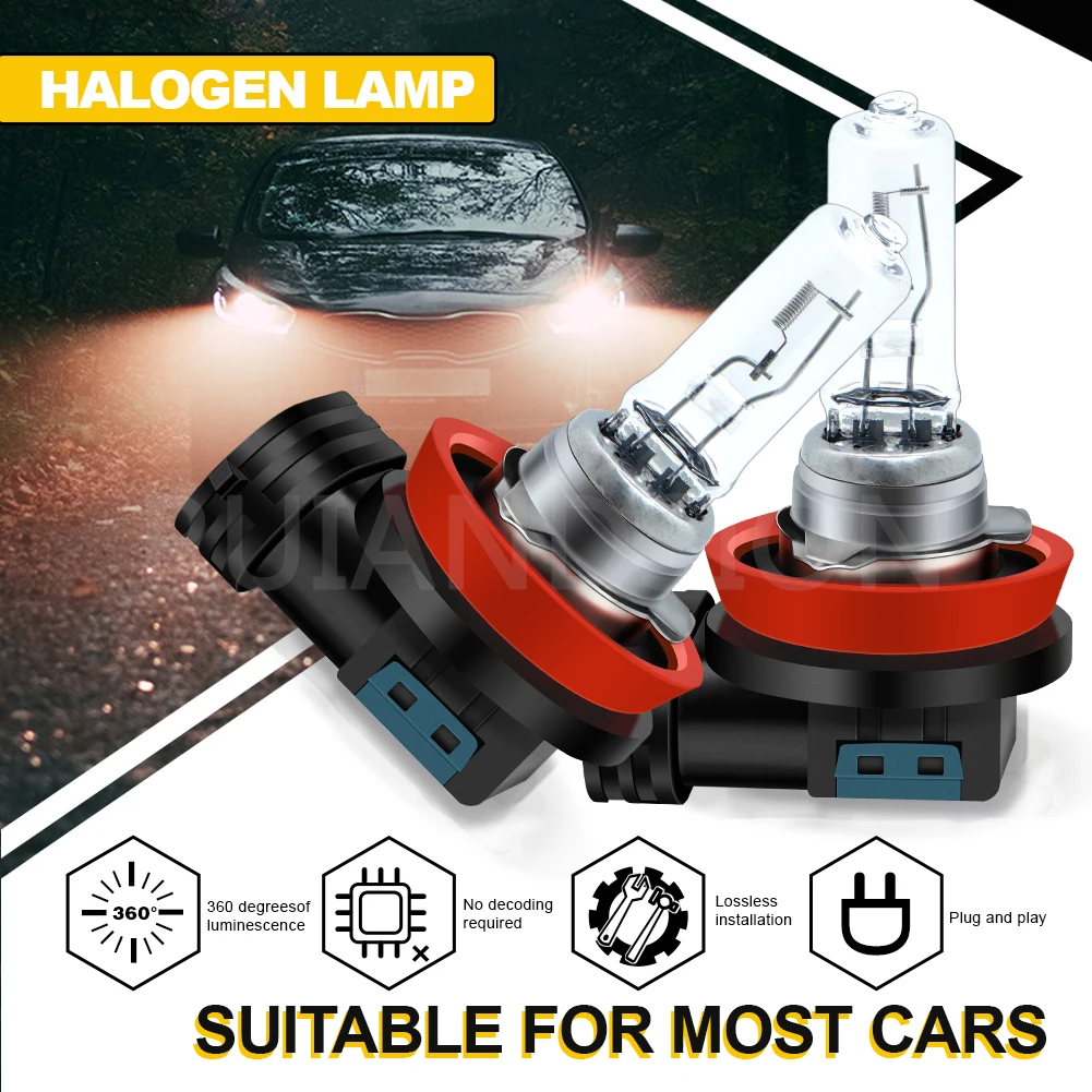 

2 шт. 12 В 35 Вт 65 Вт H8 H9 H8B H9B Свет 4300 К Теплый Белый Лампы Фара Автомобильные Галогенные Лампы Источник Парковочные Противотуманные Фонари Желтый Белый