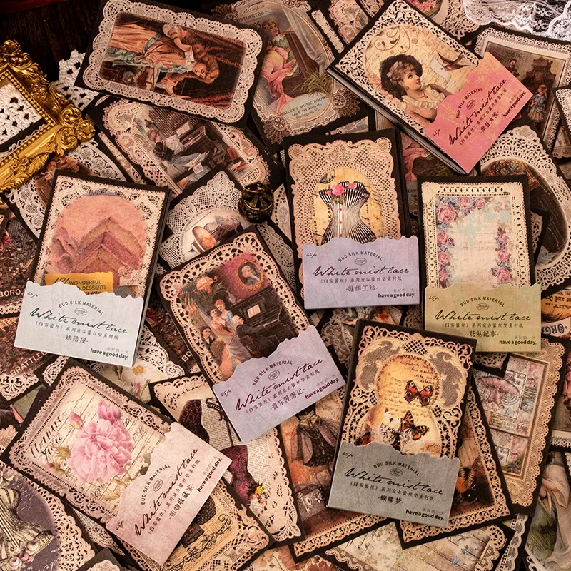 

1 компл./Лот, блокноты для записей, материал, бумага, белый туман, кружево, нежелательный журнал, скрапбукинг, открытки, ретро-фон, декоративная бумага