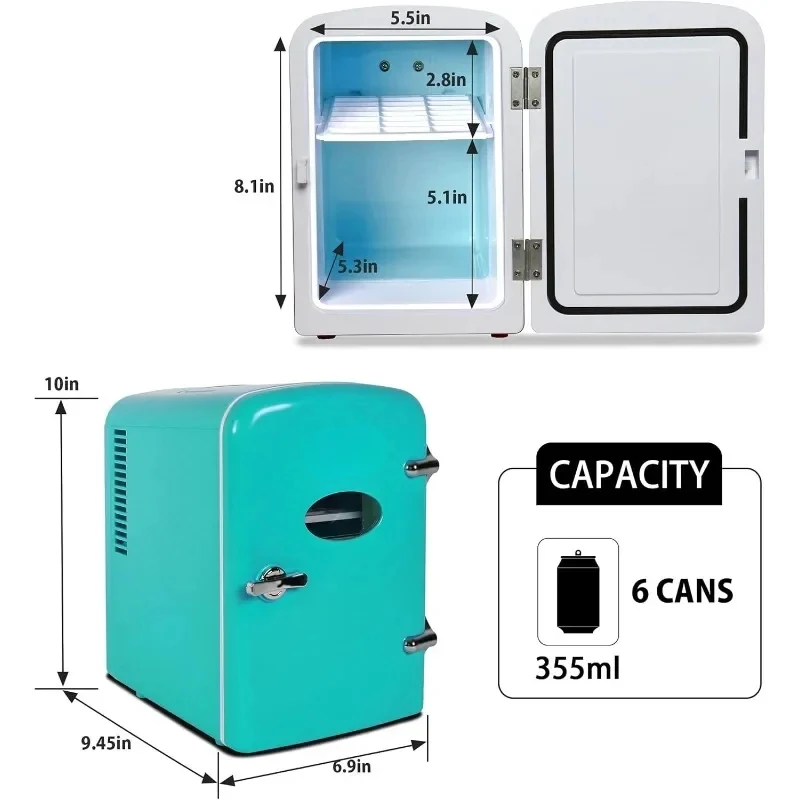 Retro Portable Mini Fridge Thermoelectric Cooler for Skincare Cosmetics Medications Dorm