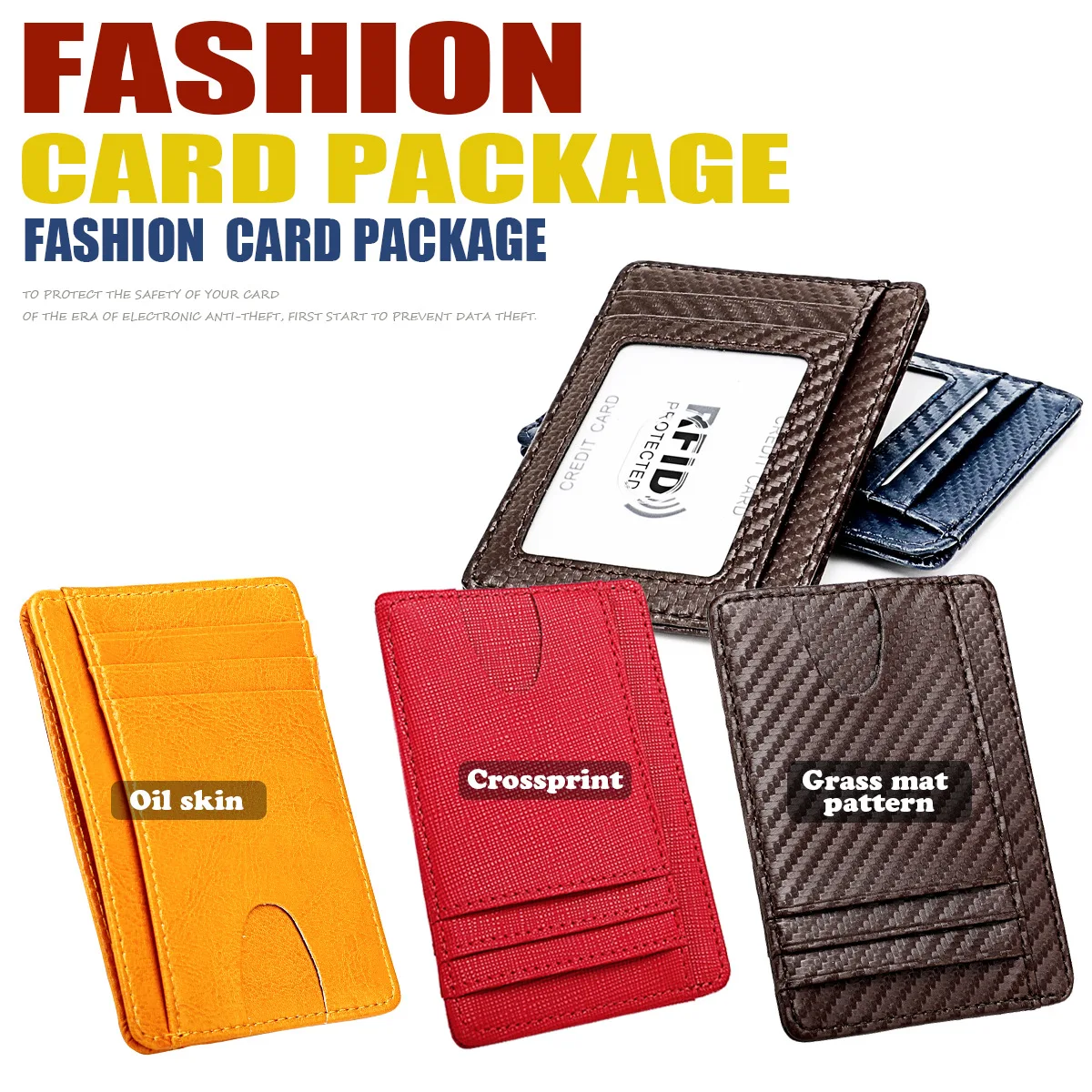 YUECIMIE Slim RFID Blocking Microfiber Leather Wallet Credit ID Card Holder Purse Thin Money Case for Men Women 2023 Fashion Bag