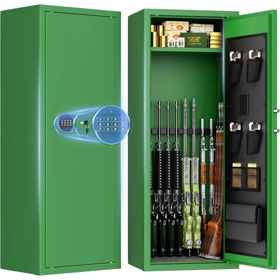 

Large gun safe for home storage of rifles and pistols with quick access ideal for rifles shotguns and handguns featuring keyboa