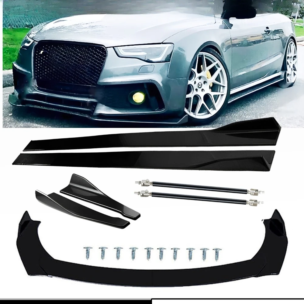 

For Audi A5/S5/RS5 Front Splitter Bumper Lip Spoiler Gloss Black Bod Kit United States