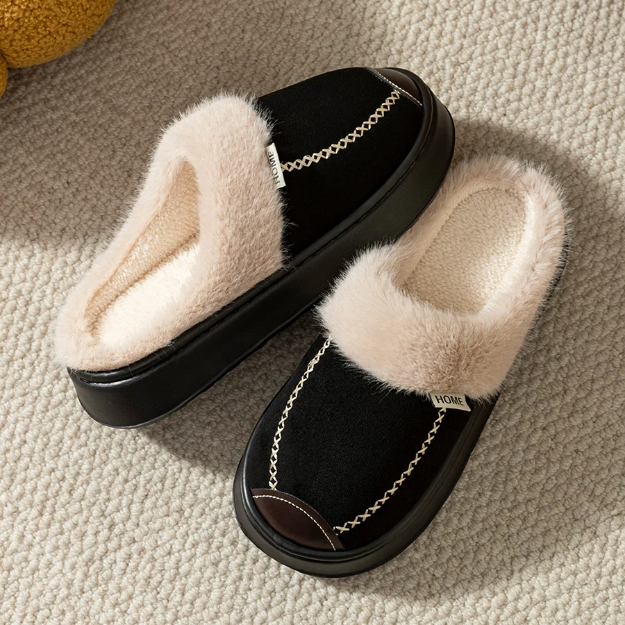 النساء النعال الشتاء داخلي الدفء لينة سميكة وحيد تنفس طالب في الهواء الطلق المضادة للانزلاق زوجين الترفيه المنزل الأحذية