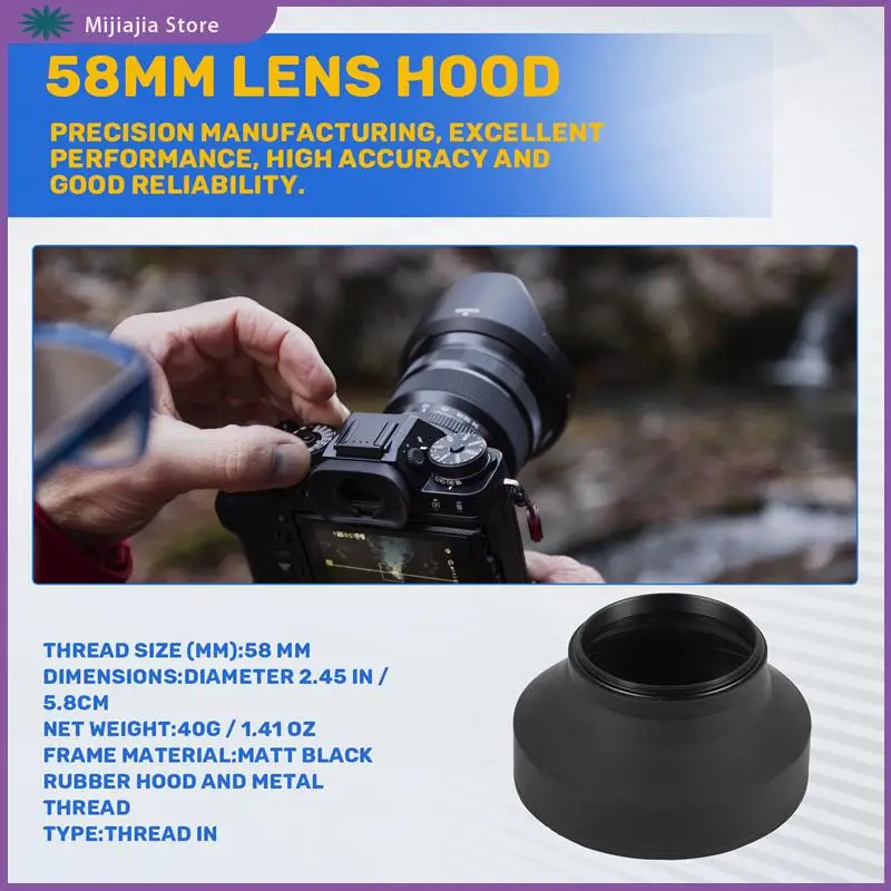 

Резиновая бленда 58 мм 3 в 1 для Canon Sony Nikon D3100 3200 D3300 РАСПРОДАЖА