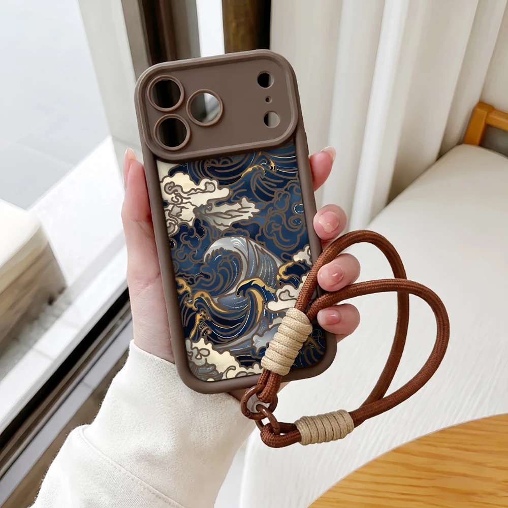 Handyhülle für Samsung Galaxy Note 20 S25 S26 Plus S24 S23 FE S25 S24 Ultra A57 A56 A07 5G Ukiyo E Waves Lanyard Silikonhülle – Detail 6