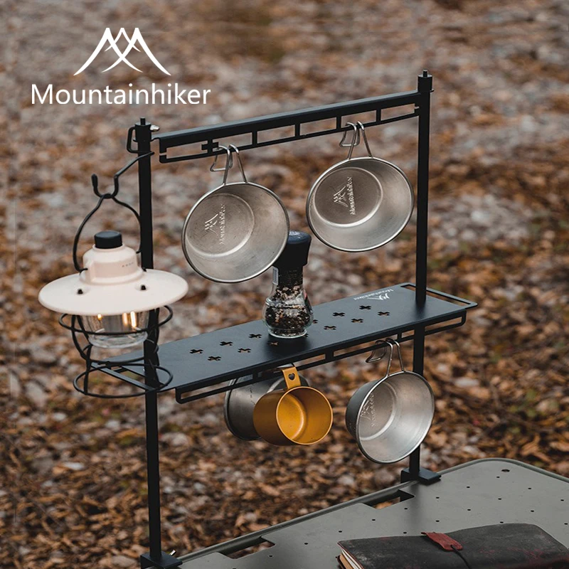 

Mountainhiker из алюминиевого сплава, уличная походная полка для хранения со съемным крючком, тактический фонарь, посуда, подвесная стойка для лампы
