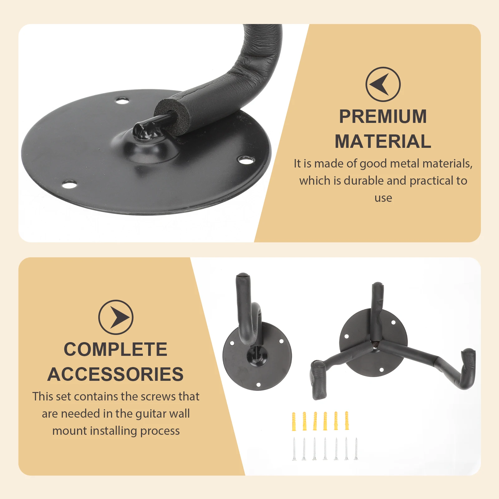 

Guitar Wall Mount Ukulele Hanger Horizontal Display Rack Durable Metal Holder Space saving Instrument Stand Wall Hook