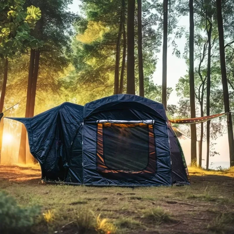 

Family One-Bedroom Insulated Rear Tent For SUV Summer Car Camping Tailgate Extension Outdoor Travel Comfortable Living Space