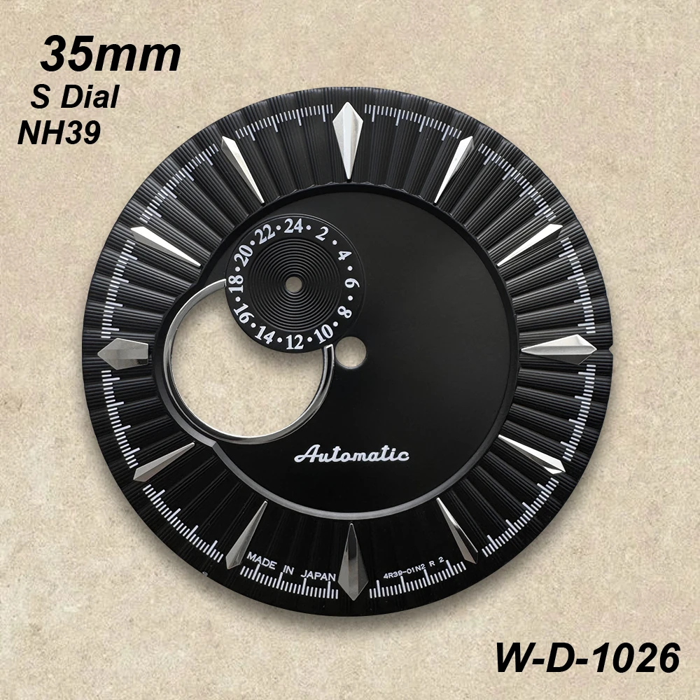 جديد 35 مللي متر S شعار الجوف خارج كوكتيل الطلب صالح NH39 حركة عالية الجودة ساعة عمودية تعديل الملحقات #5