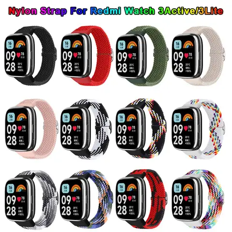 Nylon Loop Watchband For Redmi Watch 3 Active Smart Watch Strap Band Replacement Bracelet Redmi Watch 3 Lite Wristband Correa