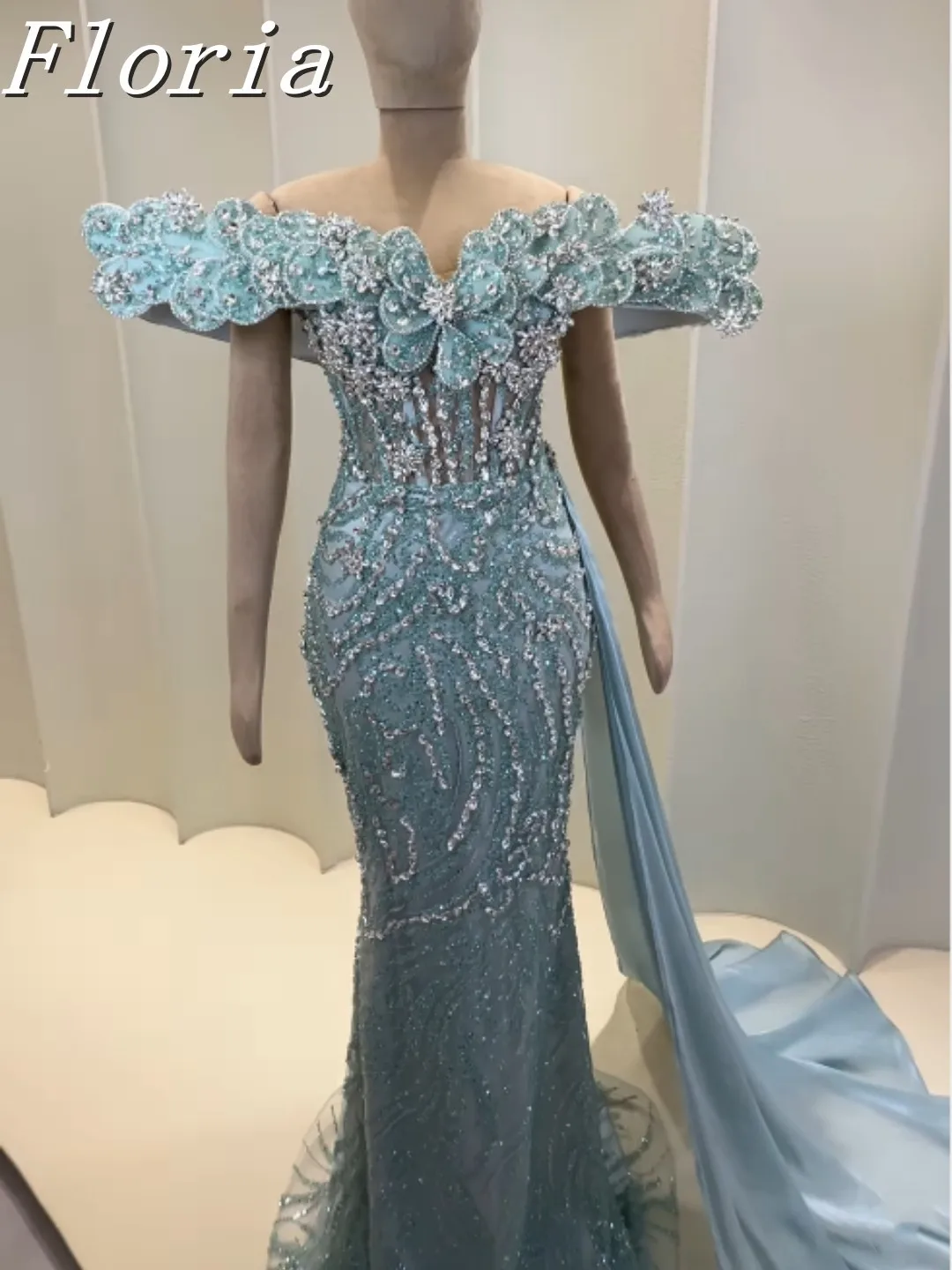 

Luxury Crystal Wedding Reception Gown Beading Mermaid Formal Occasion Dresses For Black Birthday Party Prom Dresses Customized