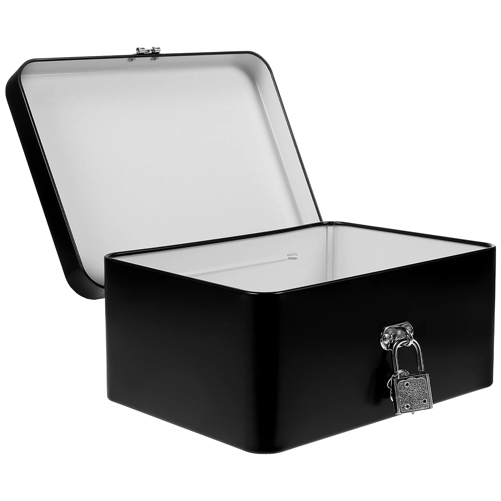 

Vintage Tinplate Storage Box Small Jewelry Organizer Keepsake Case Lockable Desktop Container Tinplate Box Desktop Organizer