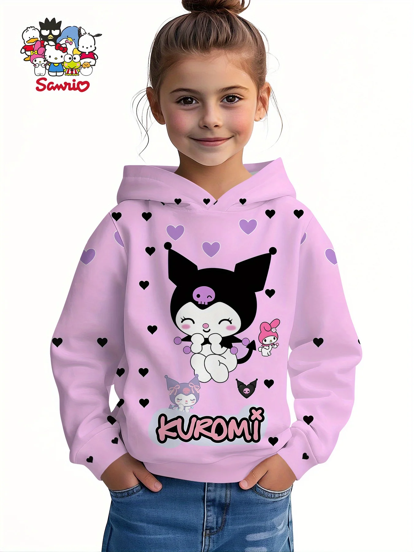 3D مطبوعة Kulomi مقنعين لطيف الكرتون مقنعين الرياضة سترة طويلة الأكمام طوق ملابس كاجوال الفتيات الكرتون الأزياء مقنعين Sw