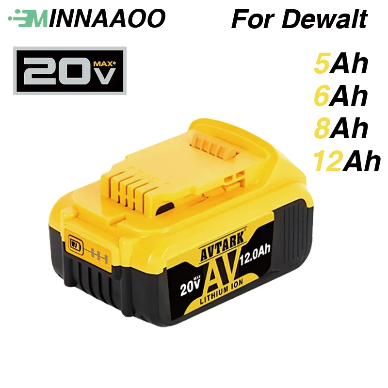 

MINNAAOO 5Ah/6Ah/8Ah/12Ah For DeWalt Flexvolt 20V Battery 18650 Replacement Battery For Dewalt DCB200,DCB609 DCB606 DCB547