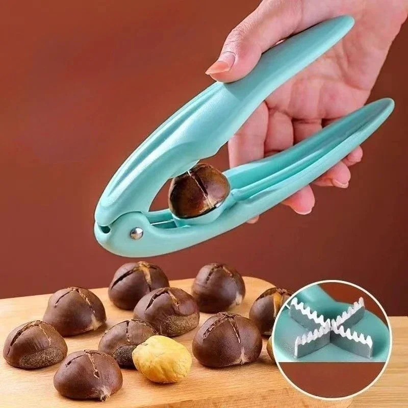 Máquina multifuncional de acero inoxidable con Clip para castañas, abridor de Cascanueces, herramienta para nueces, cortador para desgranar castañas