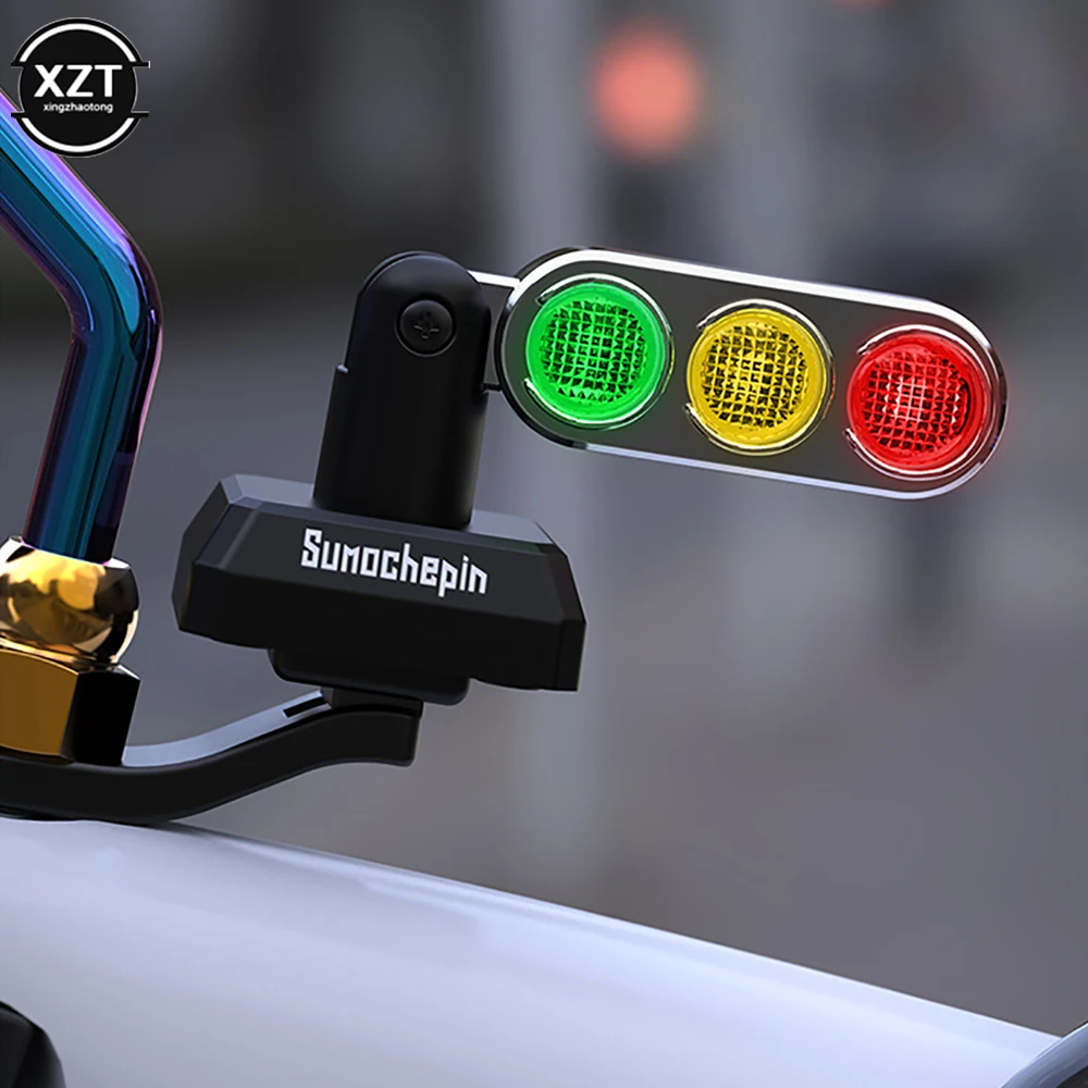 Motorbike Signal Light Mini Cute Motorcycle Handlebar Mount Traffic Light Lamp Cycling Riding Saftey Tool Accessories