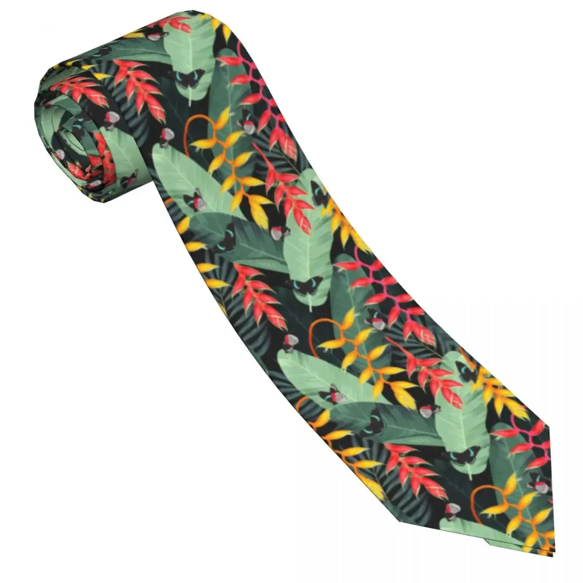 Tropical Flowers And Butterflies Tie For Men Women Necktie  Clothing Accessories