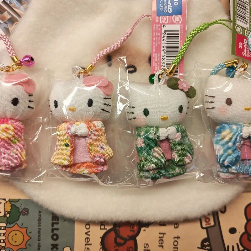 Hello Kitty Kimono Plüsch-Schlüsselanhänger Kawaii Japanischer Stil Glücksbringer Omamori Plüschfigur Mädchen Taschenanhänger Stofftiere Perfekte Geschenke