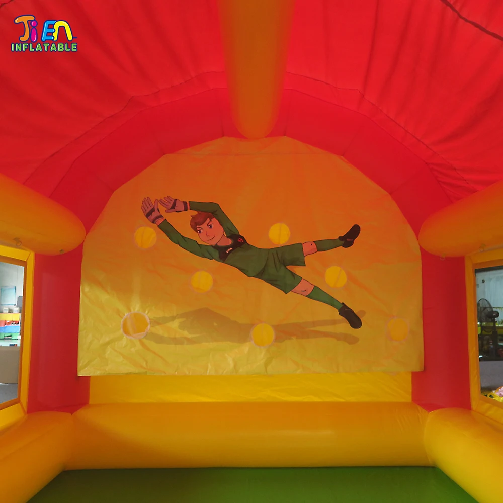 Miễn phí con tàu không khí đến cửa, 5x3x4 m phổ biến giant ngoài trời inflatable bóng đá chụp trò chơi thể thao/inflatable bóng đá bóng đá mục tiêu bài