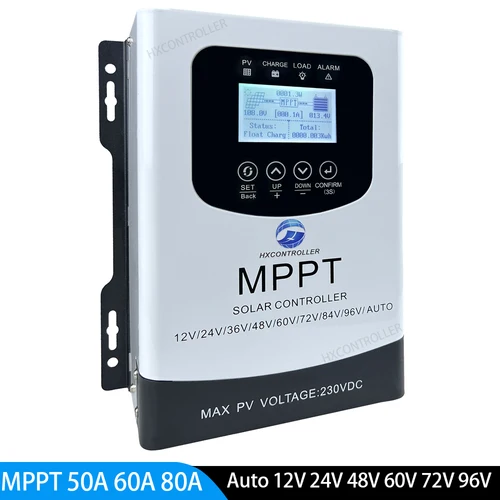 ソーラーバッテリー充電コントローラー,12V,24V,48V,60V,72V,96V,MPPT,レギュレーター230V DC,LiFePo4用