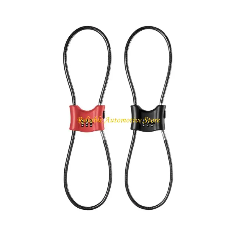 

M68B Flexible Steel Cable Anti Theft Motorcycle Helmets Lock 3 Digit Combination Lock