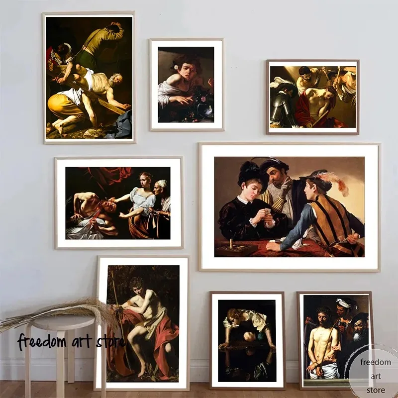 Religion Artworks Narcissuss By Caravaggio Christ Crowned with Thorns Art Poster Canvas Painting Wall Prints Picture Home Decor