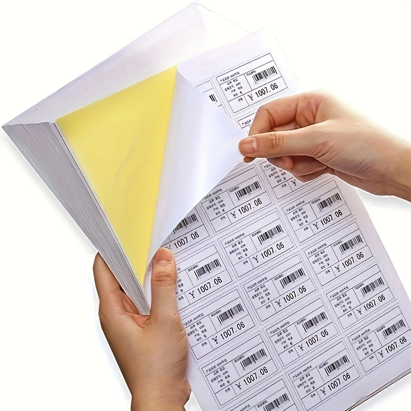 50 Sheets Glossy Stickers, A4 Self-Adhesive Label Paper #Print Stickers, Self-Adhesive Paper - Bright White