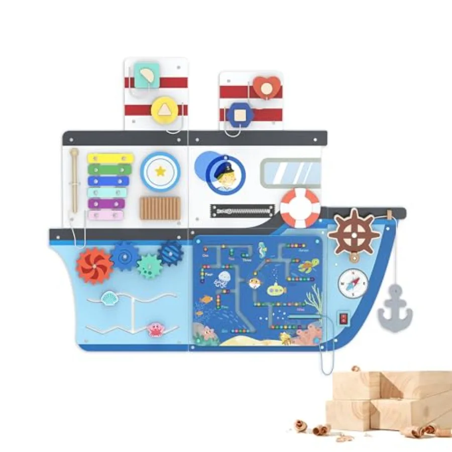 

Wooden Wall Busy Board Panels Toddler Learning Activity Center Montessori Philosophy Sensory Educational Toys Conducive to All-