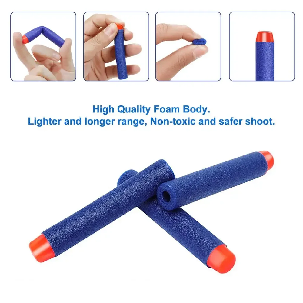 400 pz Per Nerf Proiettili EVA Morbida Testa Rotonda 7.2 cm Ricarica Proiettile Freccette per Nerf Pistola Giocattolo Accessori Per Bambini Regali Di Natale