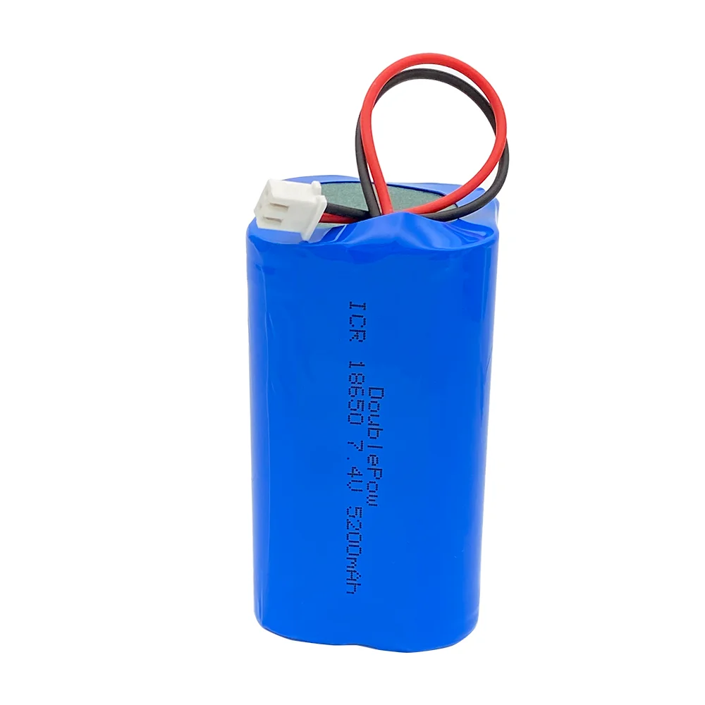 Bateria litowa Doublepow 7,4 V 18650 3600 mAh/5200 mAh akumulator płyta ochronna głośnika megafonu + wtyczka XH-2P