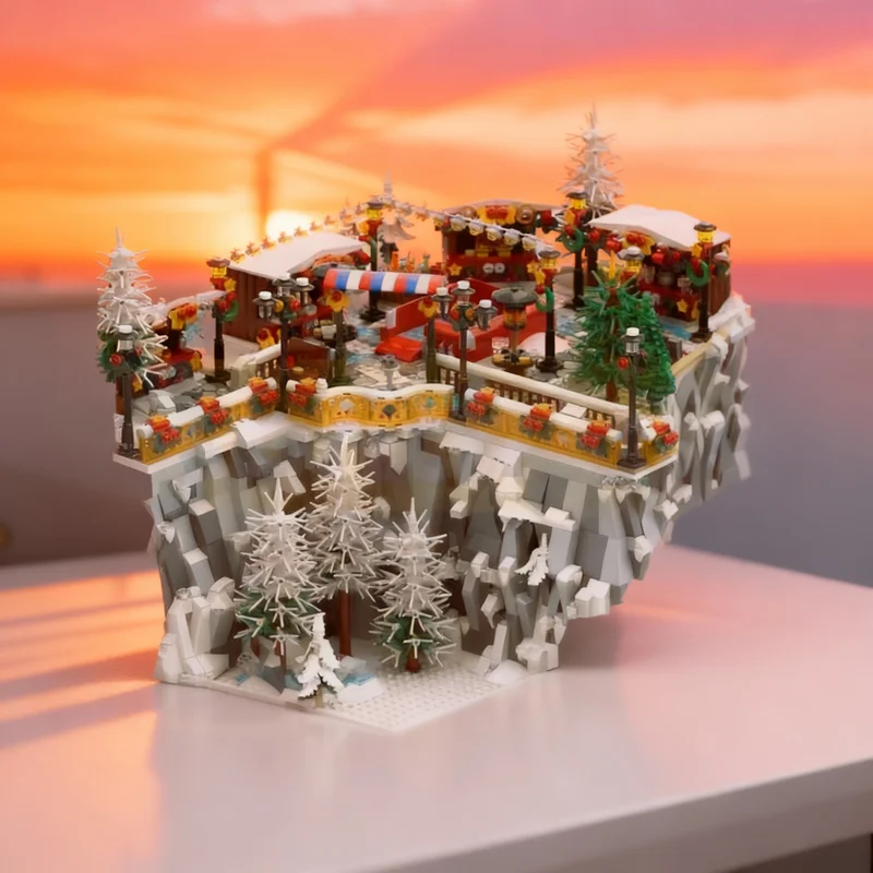 

3963pcs MOC Winter Village Market Seasonal Christmas Model Building Blocks DIY Gift Creative Collectible Display Decor Premium