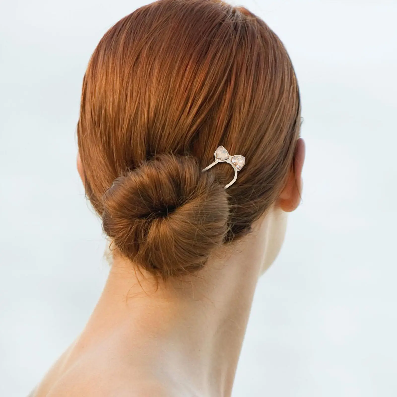 

4Pcs U Shaped Hairpin with Sparkling Rhinestones Bowknot Design Chinese Hair Accessories Women Traditional Formal Event Hair