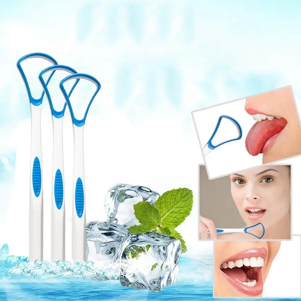 Plastic Tongue Cleaner Scraper Tounge Dental Care Hygiene 17.5*3.5CM Oral Mouth 1PC Randomy Color