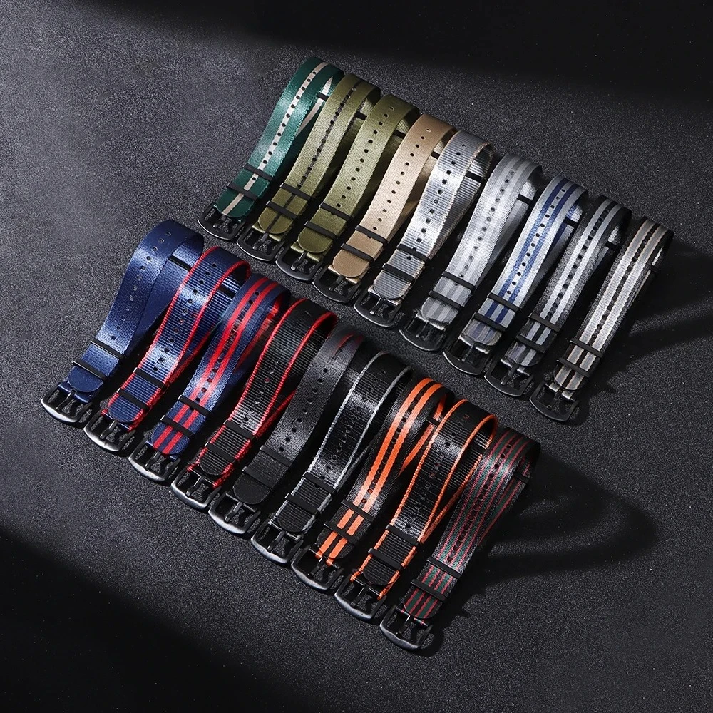 عالية الكثافة حزام ساعة نيلون 20 مللي متر 22 مللي متر أشرطة ساعة نيلون جديلة السلس النسيج حزام الساعات اكسسوارات ل حزام (استيك) ساعة عسكرية