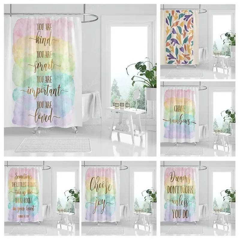 Waterproof fabric shower curtain Bathroom curtain accessories 180x200 Bath curtain for shower 240*200 nordic boho decor 240x200