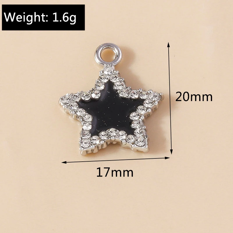 Leslie 10 Stück glänzende Kristallsterne-Charms für Ohrringe, Halsketten, DIY-Charms, Anhänger, Schmuckherstellung, Zubehör, handgefertigtes Handwerk – Detail 13