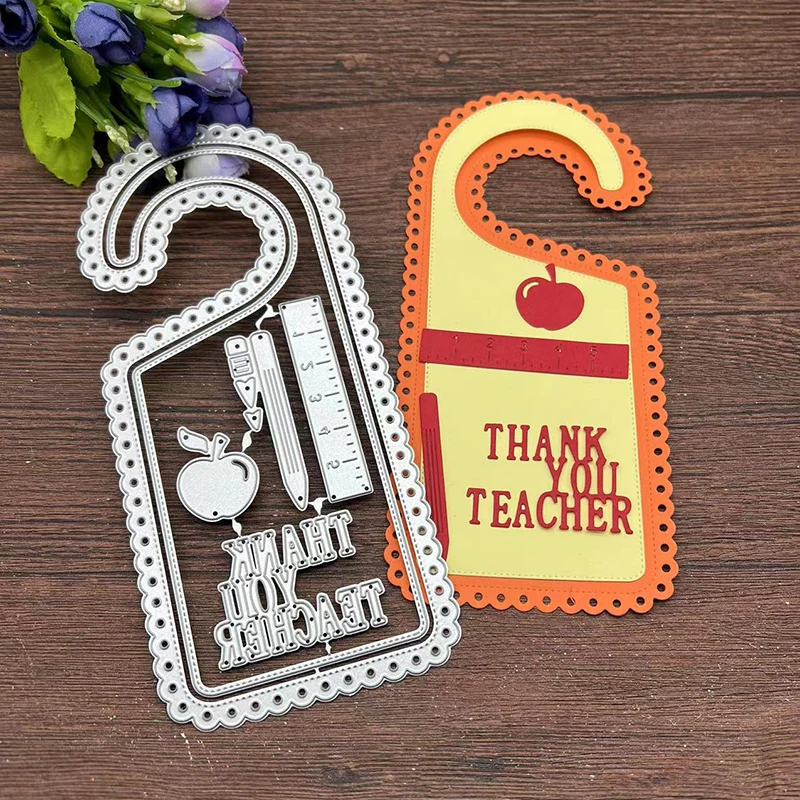 Danke Lehrer Tür Kleiderbügel Stirbt Metall Schneiden Stirbt Für DIY Scrapbooking Album Präge Papier Karten Dekorative Handwerk