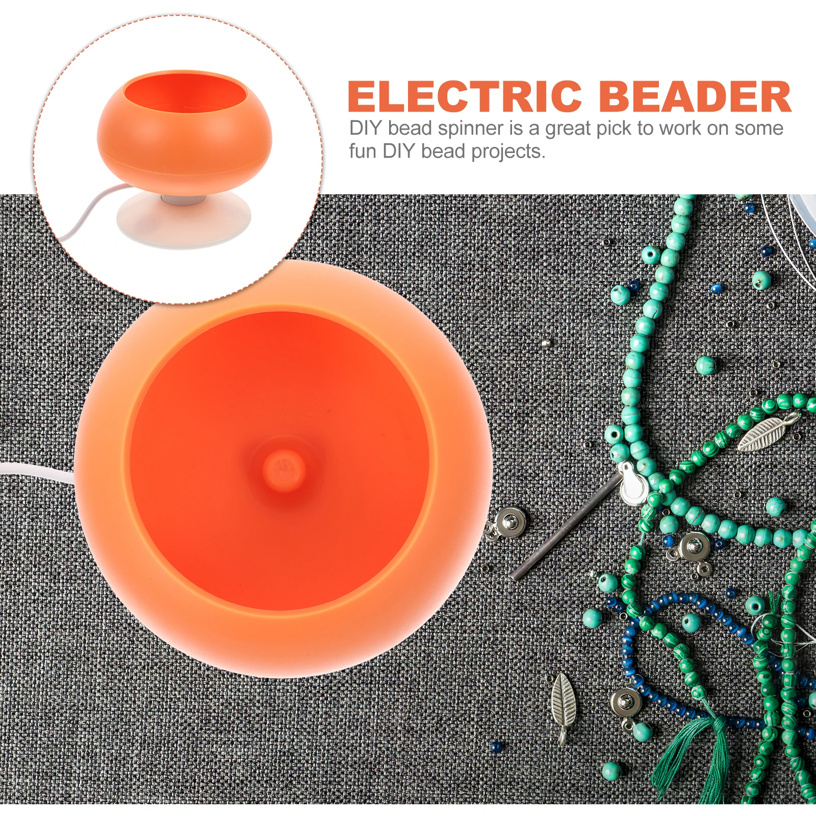 

1Set Electric Beading Device Beads Threading Tool Beading Bowl Easy Use ABS DIY Beads Spinner Jewelry Making Device