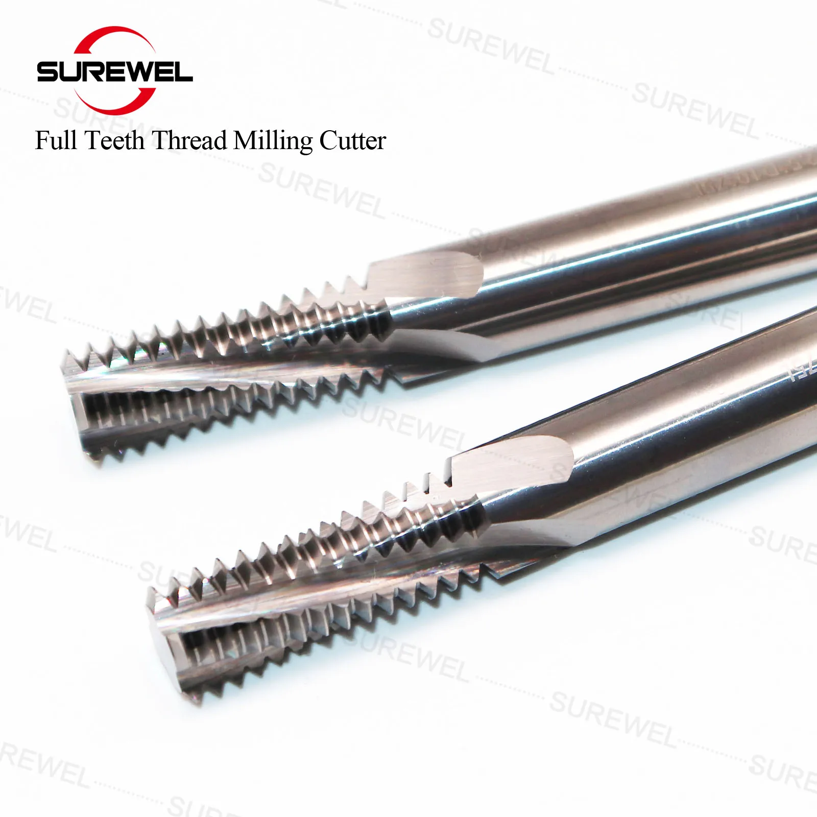 SUREWEL Full Teeth Threading End Mills Tools CNC M6 M8 M10 M12 Carbide Thread Milling Cutter Boring Cutter For Copper Aluminum